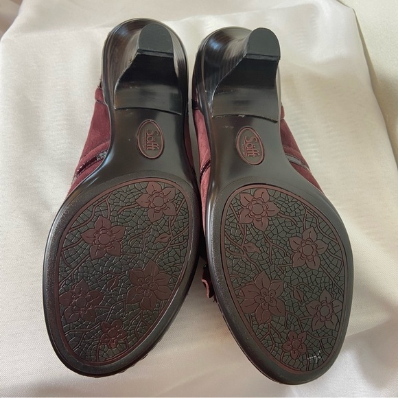 Sofft Burgundy Suede Heels – Size 7 Narrow – Beaded Flower Detail 🌸 - Picture 7 of 7
